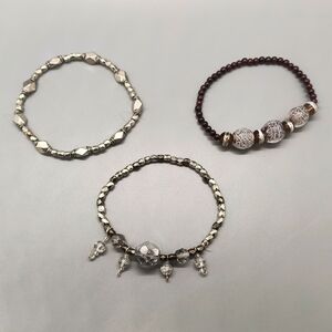 Metallic Beaded Bracelet Set